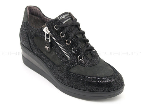 Melluso walk scarpe stringate con zip donna nero